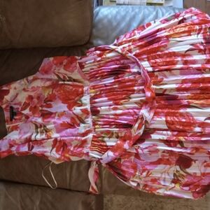 Floral Red and Pink Women's Dress